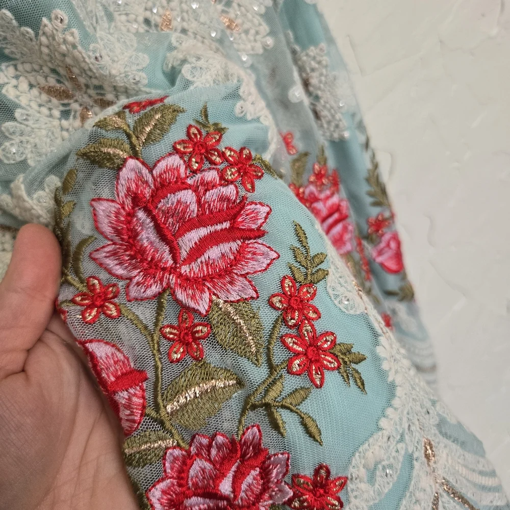 Soft Surroundings Analisa Embroidered Floral Maxi Skirt - Picture 9 of 14